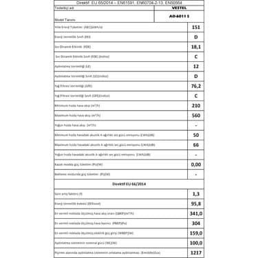 Vestel AD-6011 S Siyah Duvar Tipi Alüminyum Filtreli Ankastre Davlumbaz - Şık ve Fonksiyonel 4