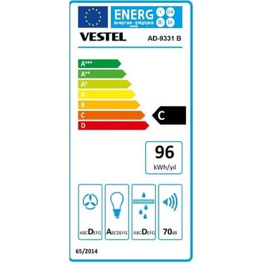 Vestel AD-9331 B Ankastre Davlumbaz 2