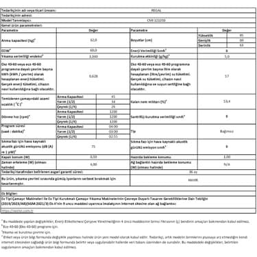 Regal CMI 121203 Çamaşır Makinesi 6