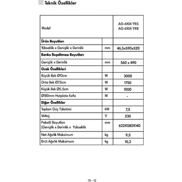 Vestel AO-6104 Yrb Ankastre Ocak 5