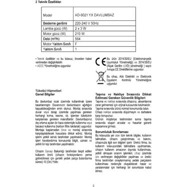 Vestel AD-9021 Yx Ankastre Davlumbaz 8698902644884 3