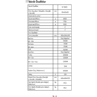 Vestel Sf 10401 Solo Fırın 6