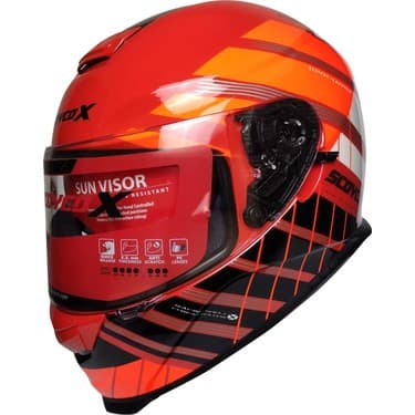 Scoyco X507 Güneş Vizörlü Kapalı Kask Eagle Skın Turuncu 2