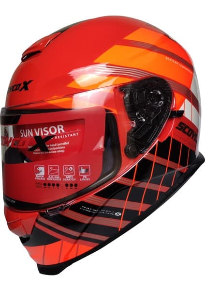 Scoyco X507 Güneş Vizörlü Kapalı Kask