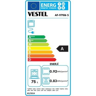 Vestel AF-97109 B 78 Lt A+ Enerji Sınıfı Ankastre Fırın 4