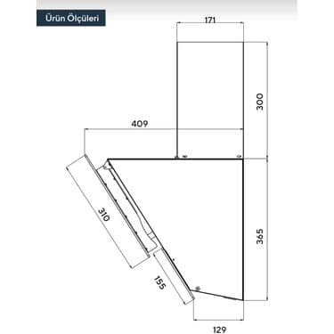 Kumtel Rustik Siyah Cam Davlumbaz 3