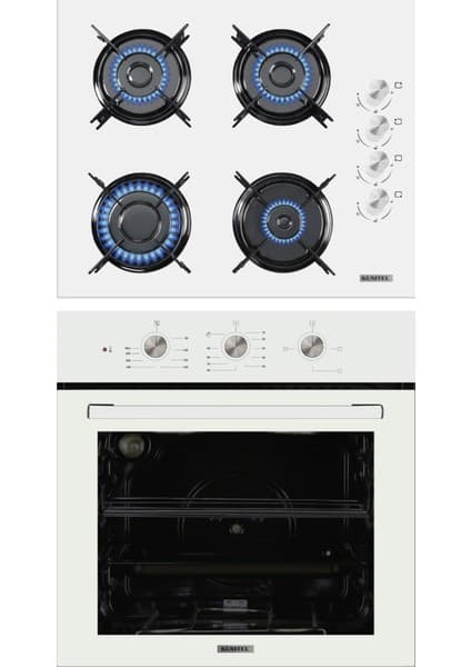 Kumtel 2'li Beyaz Ankastre Set (Ocak-Fırın) 4