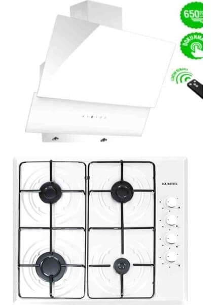 Kumtel Ankastre 2'li Beyaz Set (Davlumbaz + Ocak)