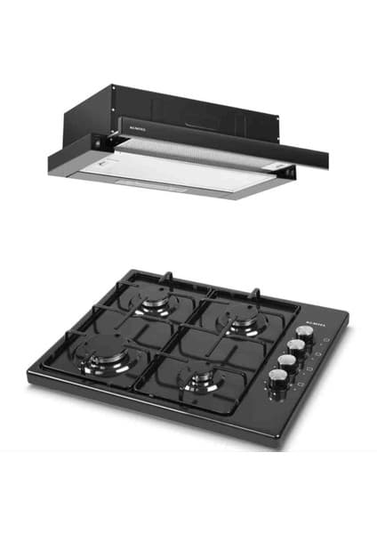 Kumtel Sürgülü Aspiratör ve Doğalgazlı Set Üstü Ocak Kombinasyon Seti