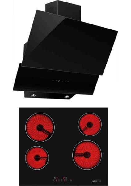 Kumtel Ankastre Elektrikli Ocak ve Cam Davlumbaz Seti