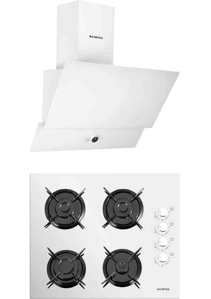 Kumtel Cam Davlumbaz ve LPG Ayarlı Set Üstü Ocak İkili Set
