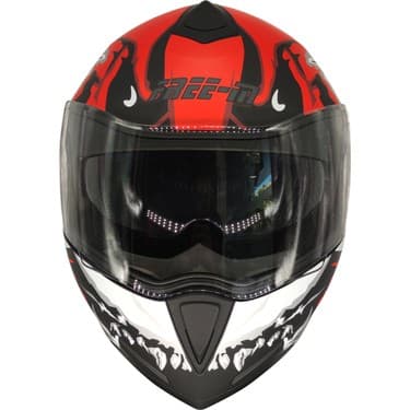 Free-M 961 Ghost Güneş Vizörlü Çeneden Açılır Kask Siyah - Beyaz - Kırmızı 3