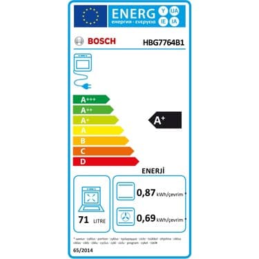 Bosch HBG7764B1 Siyah 71 Lt Ankastre Fırın 4