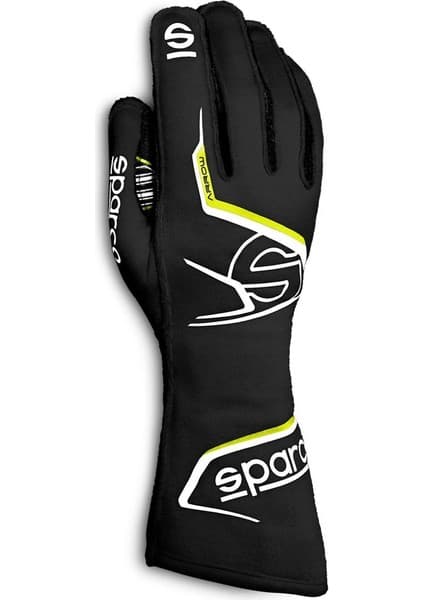 Sparco Arrow Karting Eldiveni Siyah Sarı 12 Numara