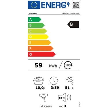 Hoover H3W 4102DA4/1-17 10 kg 1400 Devir NFC Bağlantılı Çamaşır Makinesi 4