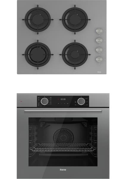 Ferre Fryart Cs Serisi Gri Ikili Ankastre Cam Set ( CS208 + XE63CPR)