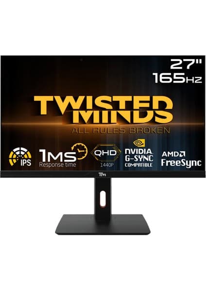 Twisted Minds Twısted Mınds 27 TM272QE Qhd 165Hz 1ms HDMI Dp Freesync/gsync Çerçevesiz Rgb IPS Gamıng Monitör