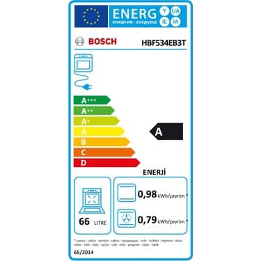 Bosch HBF534EB3T Siyah Ankastre Fırın 5