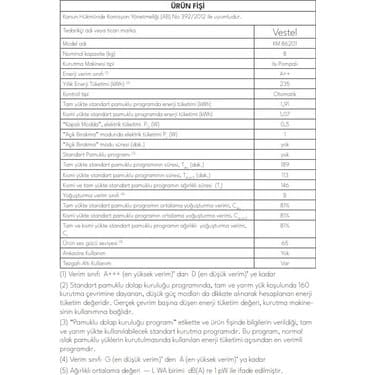 Vestel  KM 87202 WIFI 8 kg Kurutma Makinesi 3