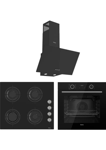 Ferre Black Mila Fryart Ankastre Set (D086+CS205+XE63CS)