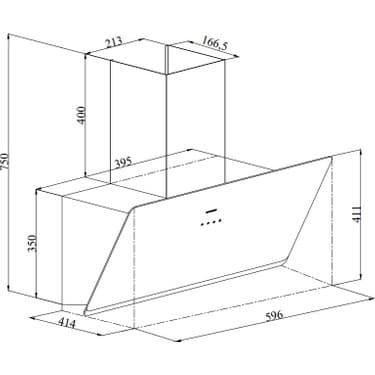 Silverline 3457 Soho 60 cm Cam Davlumbaz - Beyaz 2