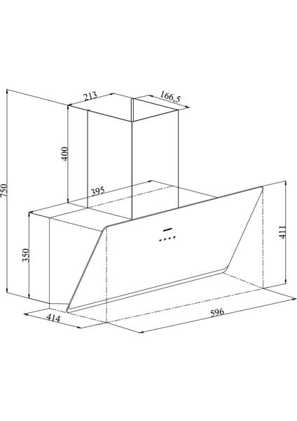 Silverline 3457 Soho Duvar Tipi 60 CM Davlumbaz siyah 8