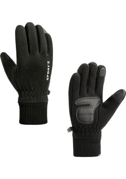 Jiuyue Çiftler İçin Kış Bisikleti Artı Kadife Dokunmatik Ekranlı Spor Eldivenleri