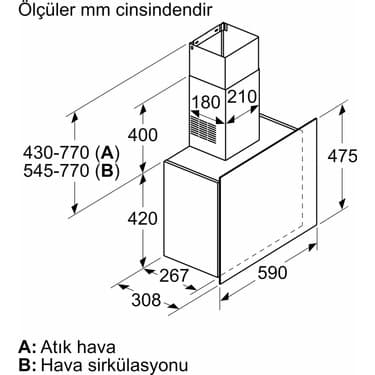 Bosch DWF67AK20T Beyaz Duvar Tipi Davlumbaz 5