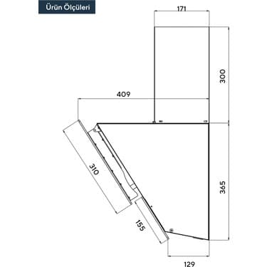 Kumtel Antrasit (Gri) Dokunmatik Cam Davlumbaz 3