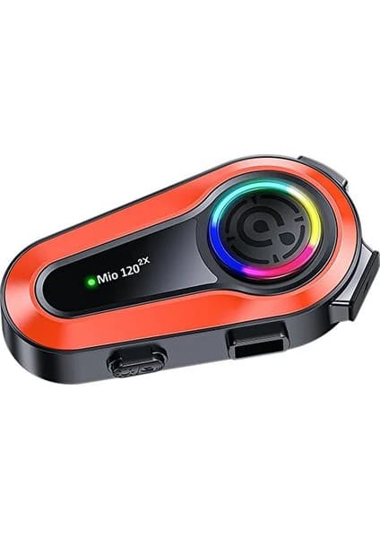 Mioji Mio 120 2x Rgb 1000MAH Ipx6 1500M 2 Kişilik Kask Intercom Motosiklet Bluetooth Kulaklık - Siyah 7