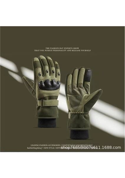 TY7i Kış Açık Sürme Polar Motosiklet Taktik Eldiven 4