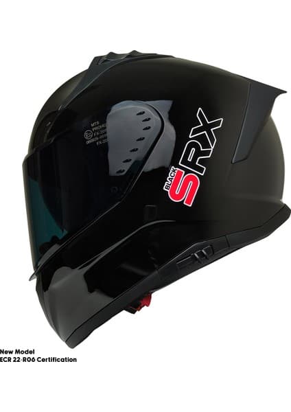 Motoanl Motosiklet Kask Ece 22.R06 Sertifikalı Double Vizör Fiber Motor Kaskı Full Face Yeni Sezon Black Srx