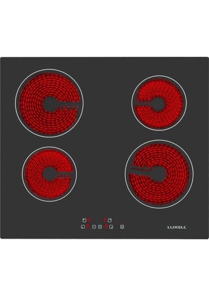 Luxell V6-04T Vitroseramik Elektrikli Siyah Cam Ankastre Ocak