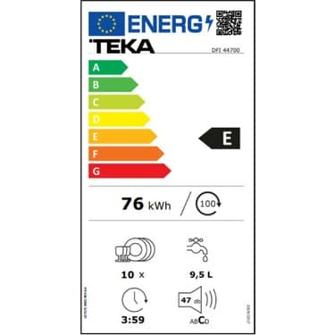 Teka DFI 44700 Tam Ankastre Dijital Ekranlı Bulaşık Makinesi, 7 Programlı, 10 Kişilik, 45 cm 6
