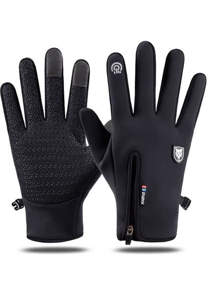 SW Future Q908 Rüzgar ve Su Geçirmez Bisiklet Eldiveni - Siyah