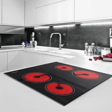 Kumtel V6-04T Vitroseramik Elektrikli Siyah Cam Ankastre Ocak 2