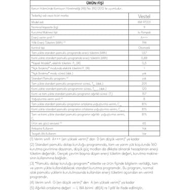 Vestel  Km 76301 7 kg Kurutma Makinesi 5