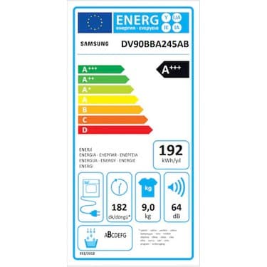 Samsung DV90BBA245ABAH 9 kg A+++ Bespoke Çamaşır Kurutma Makinesi, DIT Motor 6
