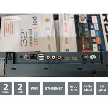 Rose ATV-332 32" 81 Ekran Dahili Uydu Alıcılı HD Ready Smart LED TV 4