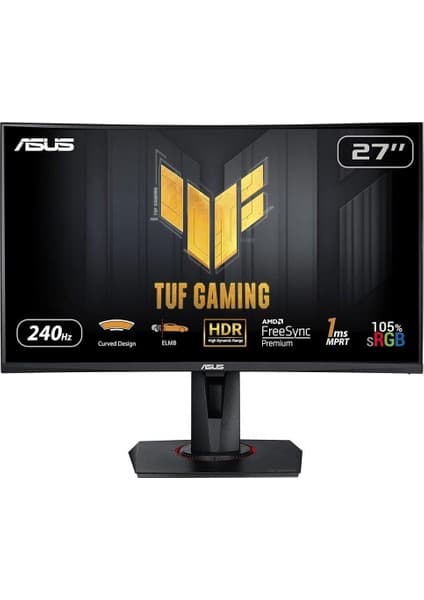 Asus Tuf Gaming VG27VQM 27" 240HZ 1ms(mprt) ( Dp HDMI 2xusb 3.2 Gen 1 Type-A ) Elmb Sync + Freesync Premium 1920X1080 Va Kavisli Gaming Monitör