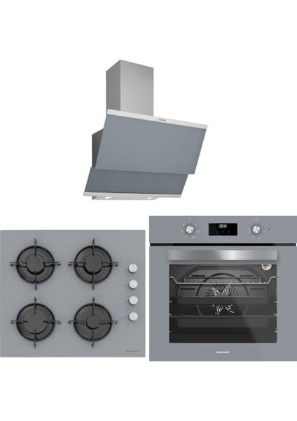 Silverline Beyaz Cam Ankastre Set (3420 Classy Davlumbaz - CS5436W01 Ocak - BO65E1W01 Fırın) 5