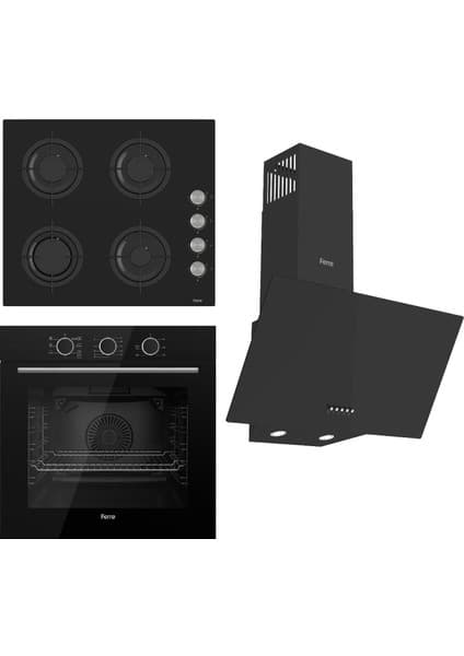 Ferre Fryart Basıc Serisi Siyah Set (CS205 + QXE62CS +D086 )