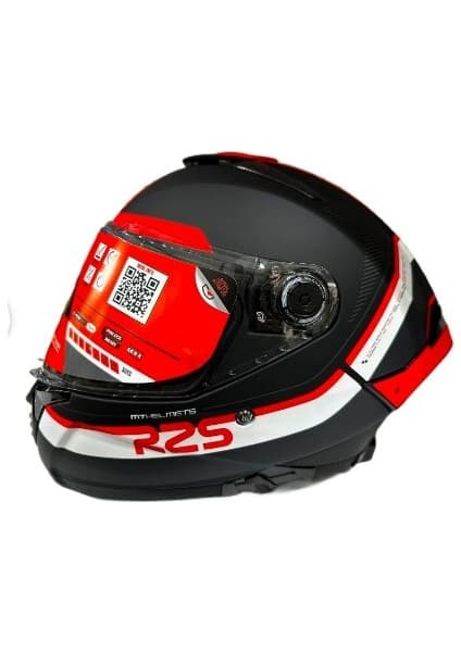 MT Thunder 4 Sv R25 B5 Şeffaf Vizör Kask Kırmızı Mat Siyah