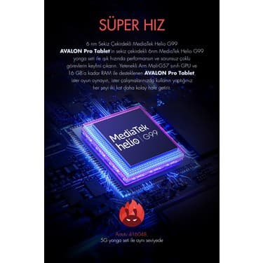 Vorcom Avalon 256 GB Hafıza 8 GB Ram 10.36 Inc 2.4k 22.000 Mah Pil Harman Kardon Profesyonel Oyuncu Tableti 6