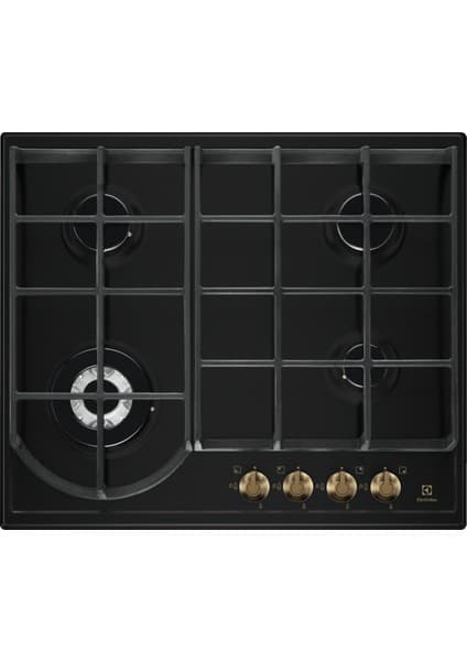 Electrolux EGH6343ROR Rococo Seri Rustik Mat Siyah Ankastre Gazlı Ocak