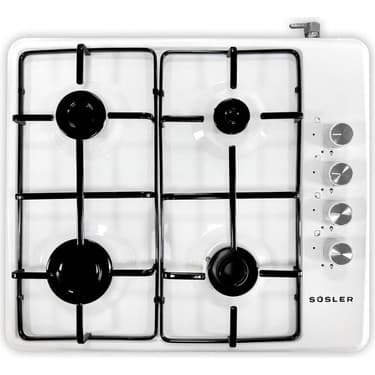 Teknotrust Süsler SSO-2126 Doğalgazlı Beyaz Emaye Ocak 2