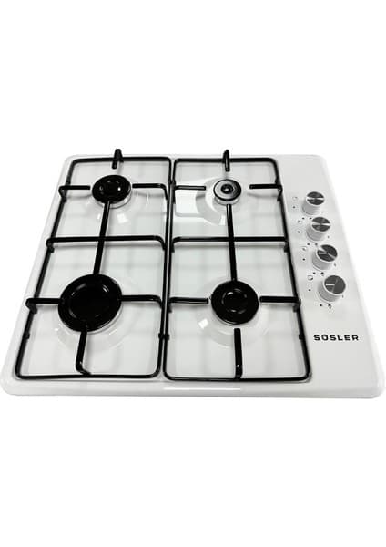 Teknotrust Süsler SSO-2126 Doğalgazlı Beyaz Emaye Ocak