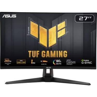 Asus TUF GAMING VG27AQM1A 27 HDR400 2K IPS FREESYNC VE G-SYNC UYUMLU 2560x1440 1MS 260HZ DP HDMI USB MM VESA 3YIL ELMB SYNC, 90%DCI-P3 Monitör 2