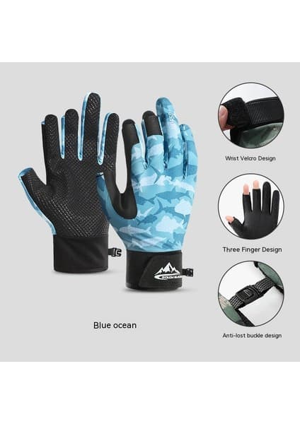 Qichu Doğa Sporları Güneş Korumalı Balıkçılık Eldivenleri - L/XL