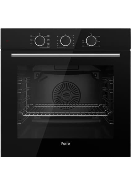 Ferre QXE62CS Fryart Basıc Siyah Ankastre Fırın (0+7 Konum)